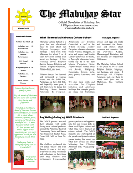 2011 Winter Mabuhay Newsletter