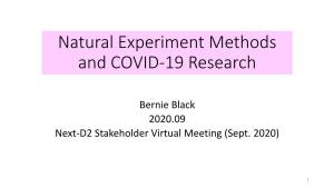 Natural Experiment Methods and COVID-19 Research