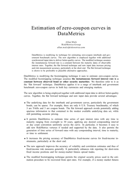 Estimation of Zero-Coupon Curves in Datametrics