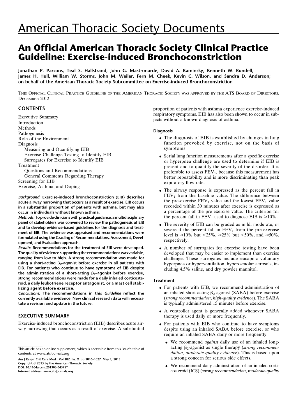 Exercise-Induced Bronchoconstriction