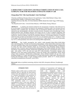 199 Laboratory Validation and Field Verification of Silica