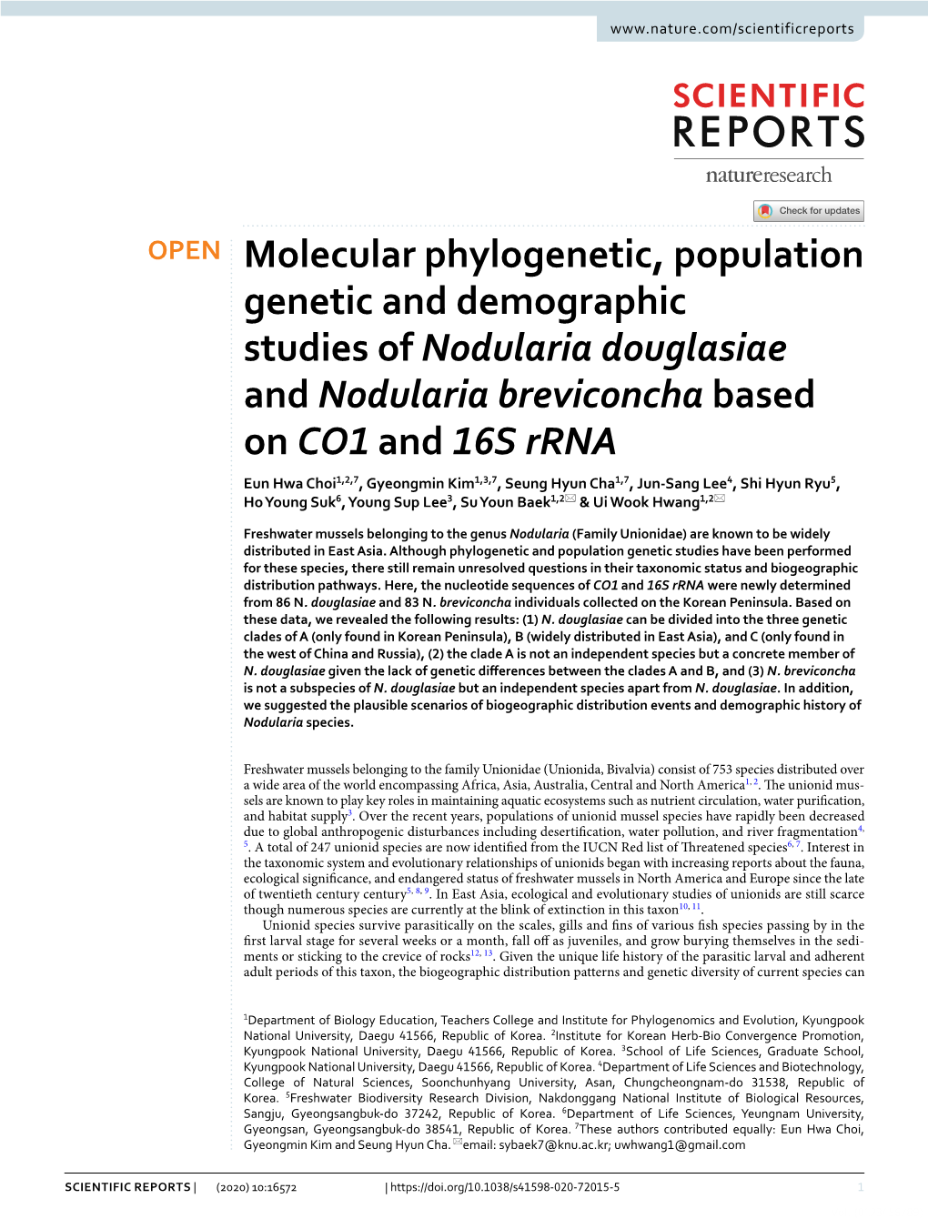 Molecular Phylogenetic, Population Genetic and Demographic Studies Of