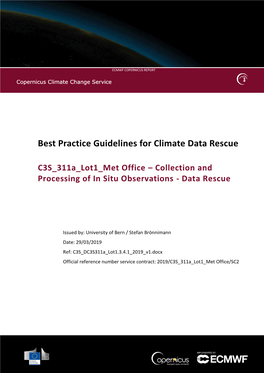 Best Practice Guidelines for Climate Data Rescue
