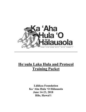 Hoʻoulu Laka Hula & Chant Protocol Training Packet