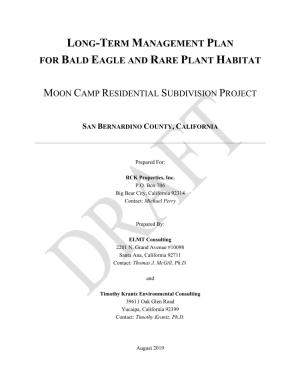 Long-Term Management Plan for Bald Eagle and Rare Plant Habitat