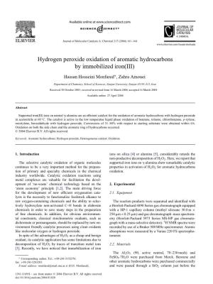 Hydrogen Peroxide Oxidation of Aromatic Hydrocarbons by Immobilized Iron(III)