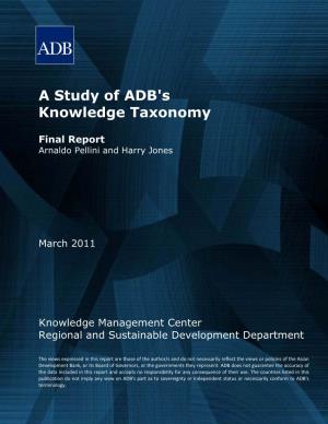 Study of ADB's Knowledge Taxonomy