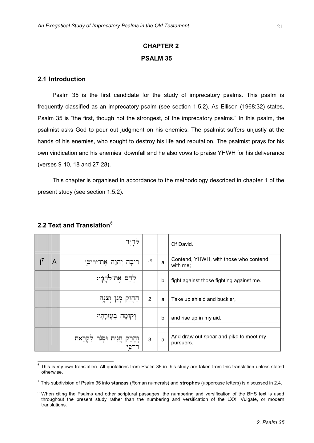 A Study of Imprecatory Psalms in the Old Testament