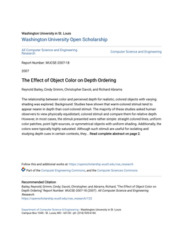 The Effect of Object Color on Depth Ordering