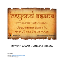 Beyond Asana - Vinyasa Krama