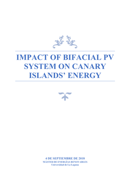 Impact of Bifacial Pv System on Canary Islands' Energy