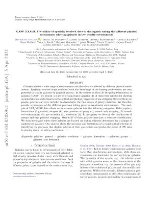 GASP XXXIII. the Ability of Spatially Resolved Data to Distinguish Among the Diﬀerent Physical Mechanisms Aﬀecting Galaxies in Low-Density Environments