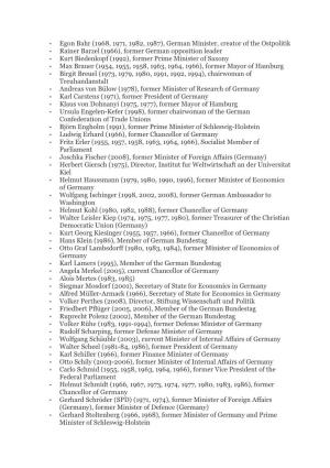Liste Deutscher Teilnehmer Bilderberg