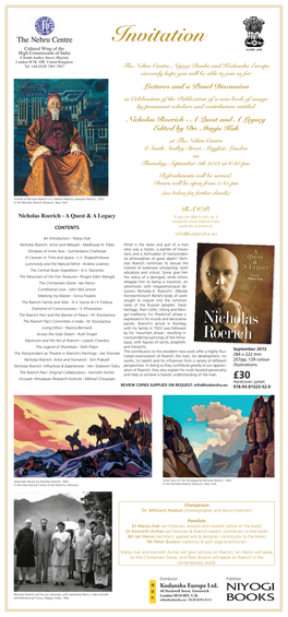 Nicholas Roerich - a Quest and a Legacy Edited by Dr