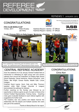 Congratulations Central Referee Academy
