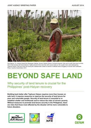 Beyond Safe Land: Why Security of Land Tenure Is Crucial for The
