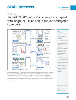Pooled CRISPR-Activation Screening Coupled with Single-Cell RNA-Seq in Mouse Embryonic Stem Cells