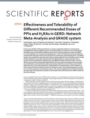 Effectiveness and Tolerability of Different Recommended Doses Of