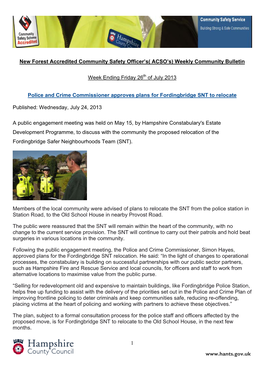 1 New Forest Accredited Community Safety