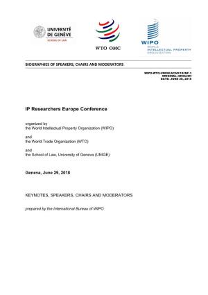 IP Researchers Europe Conference