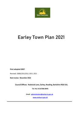 Earley Town Plan 2021
