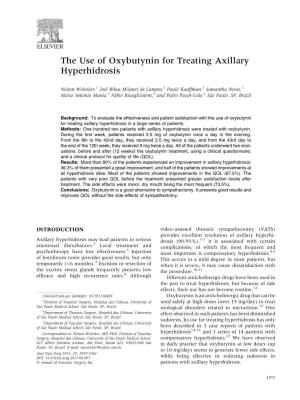 The Use of Oxybutynin for Treating Axillary Hyperhidrosis
