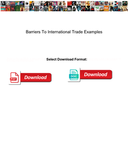 Barriers to International Trade Examples