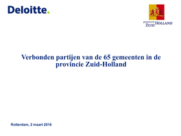 Verbonden Partijen Van De 65 Gemeenten in De Provincie Zuid-Holland