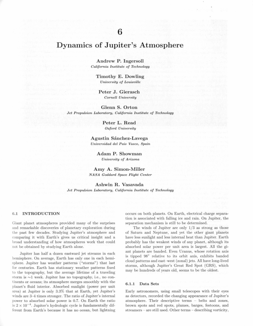 Dynamics of Jupiter's Atmosphere