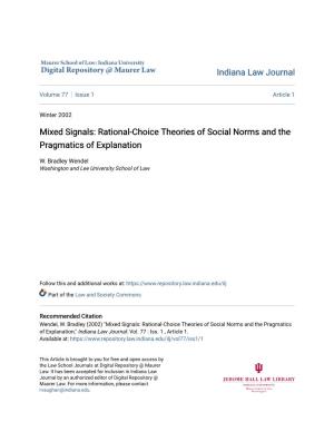 Mixed Signals: Rational-Choice Theories of Social Norms and the Pragmatics of Explanation