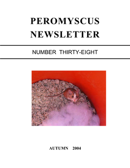 Peromyscus Newsletter