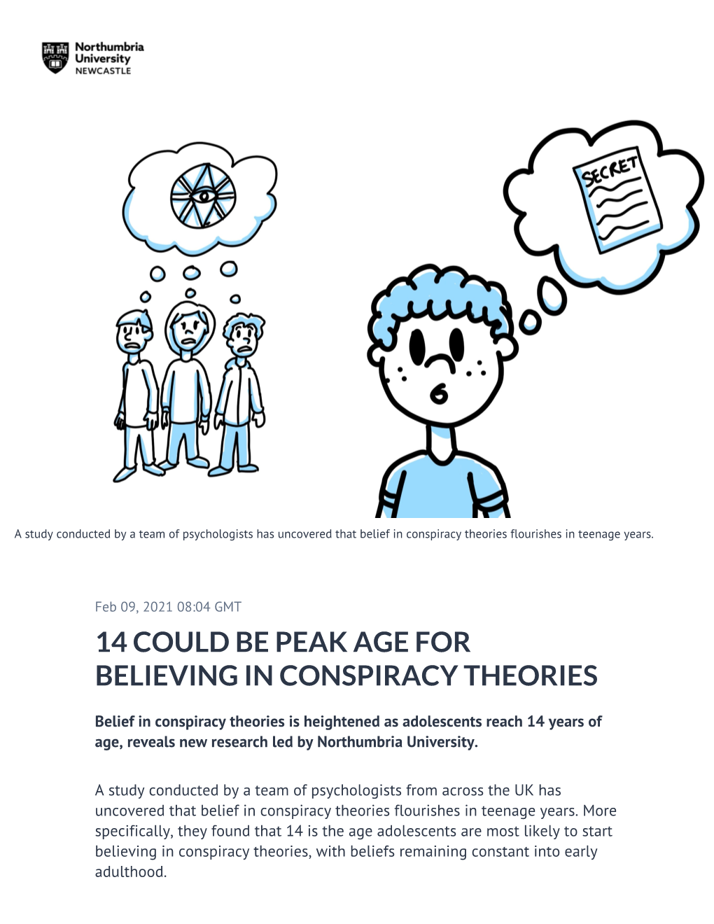 14 Could Be Peak Age for Believing in Conspiracy Theories