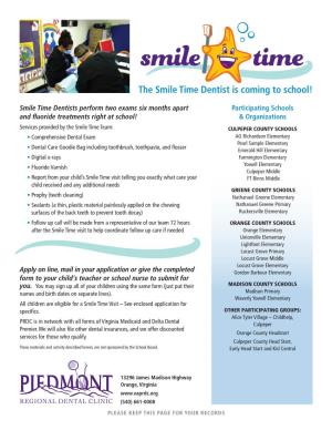 The Smile Time Dentist Is Coming to School!