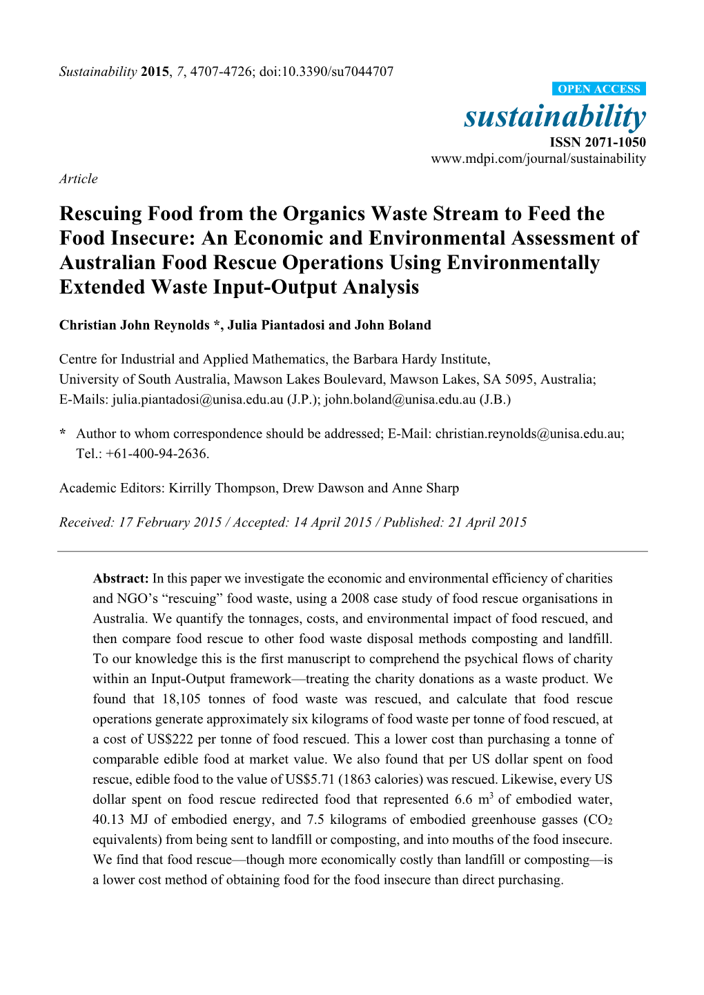 Rescuing Food from the Organics Waste Stream to Feed the Food