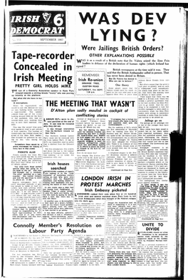 Tape-Recorder Concealed in Irish Meeting