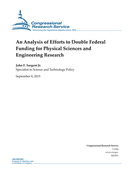 An Analysis of Efforts to Double Federal Funding for Physical Sciences and Engineering Research