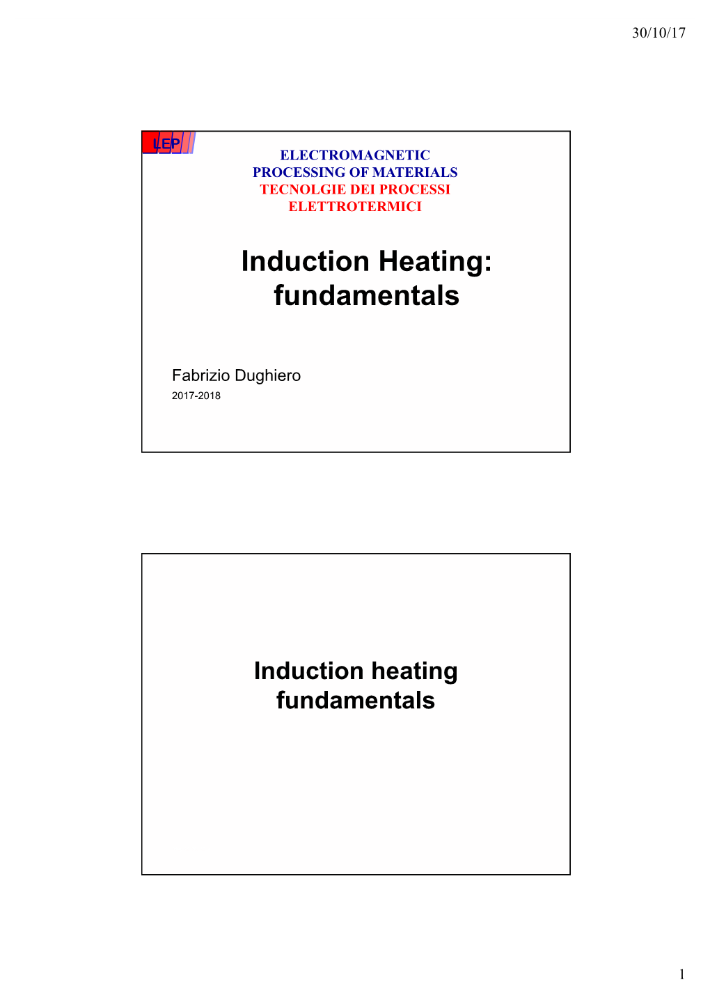 Induction Heating: Fundamentals