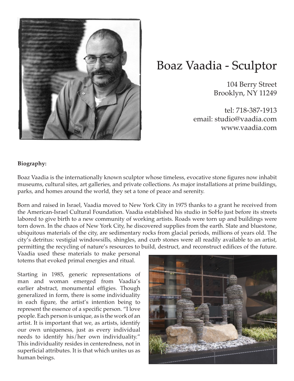 Sculptor Boaz Vaadia