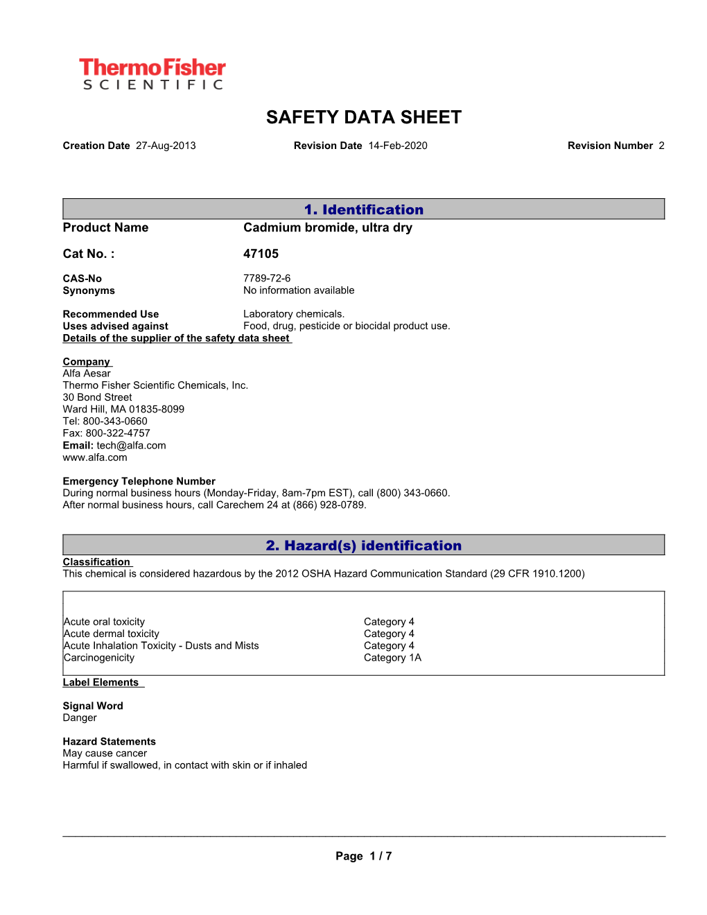 Safety Data Sheet