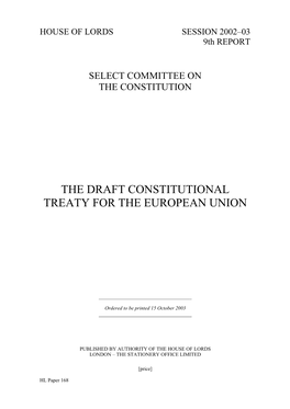 The Draft Constitutional Treaty for the European Union