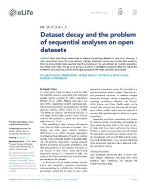 Dataset Decay and the Problem of Sequential Analyses on Open Datasets