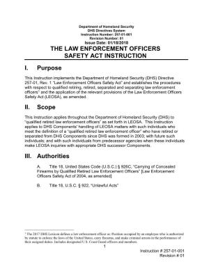 The Law Enforcement Officers Safety Act Instruction
