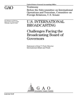 Challenges Facing the Broadcasting Board of Governors