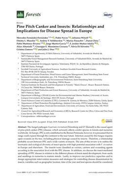 Pine Pitch Canker and Insects: Relationships and Implications for Disease Spread in Europe