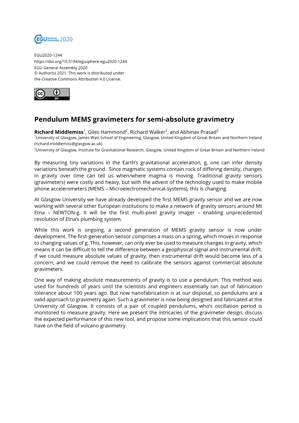 Pendulum MEMS Gravimeters for Semi-Absolute Gravimetry