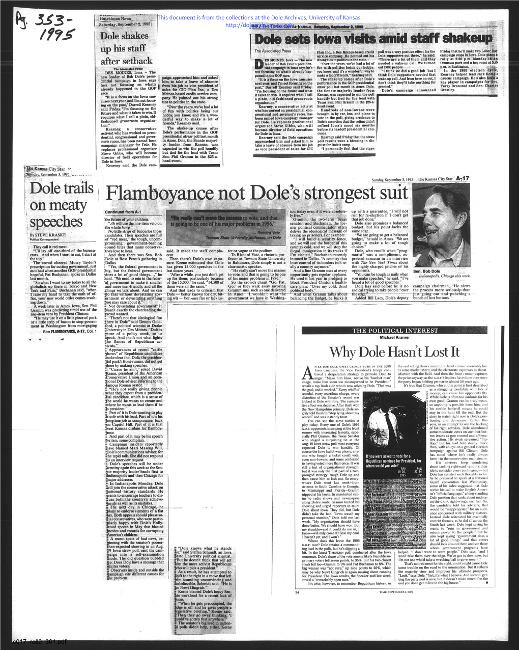 News Clippings from the Dole Archives