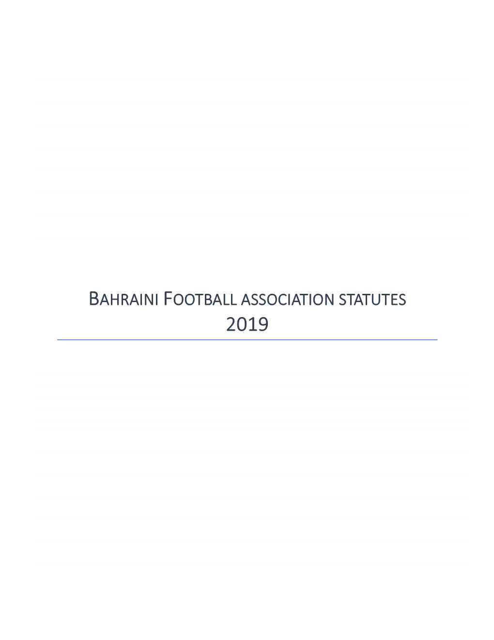 Bahraini Football Association Statutes 2019