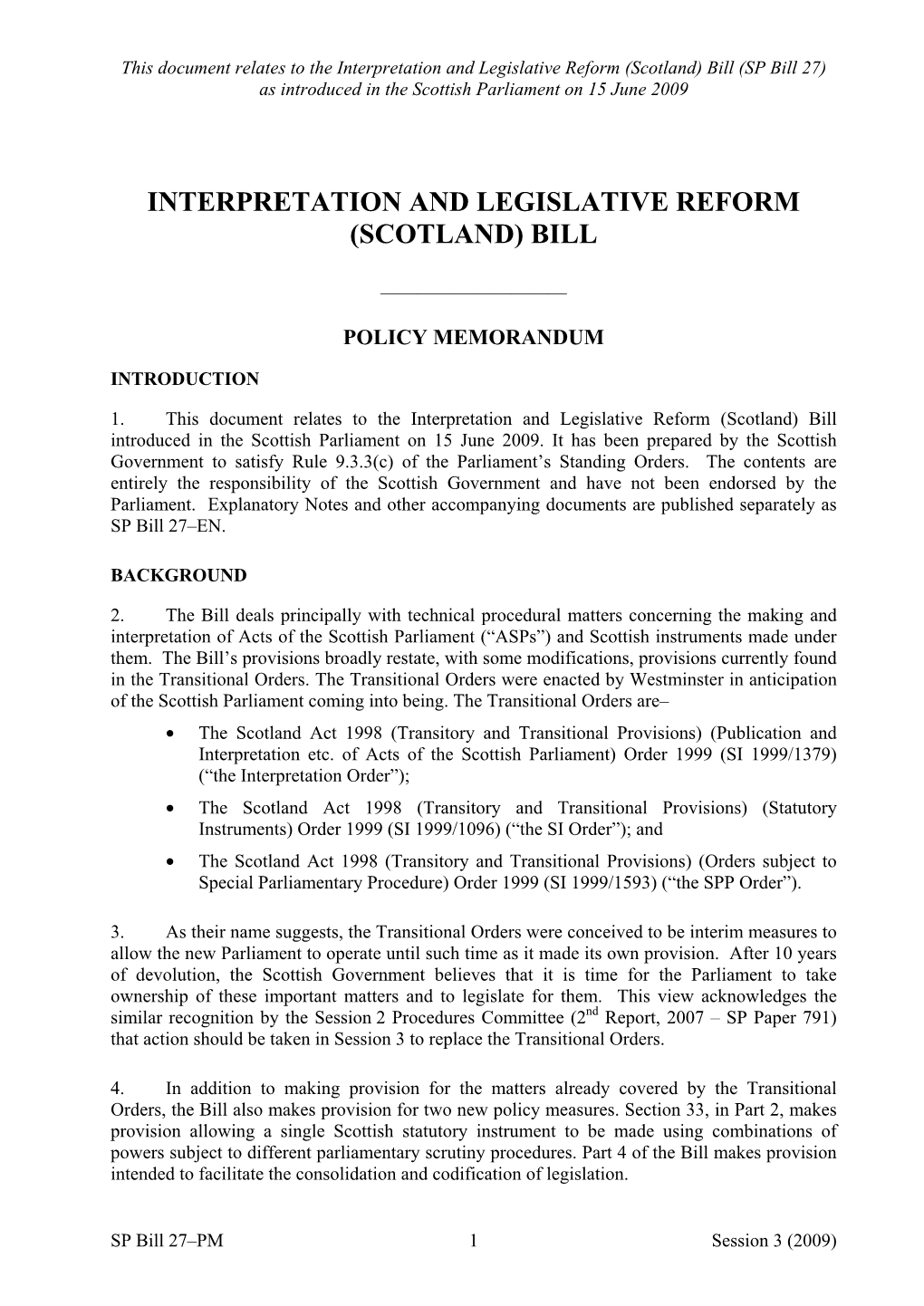 Policy Memorandum (97KB Pdf Posted 16 June 2009)