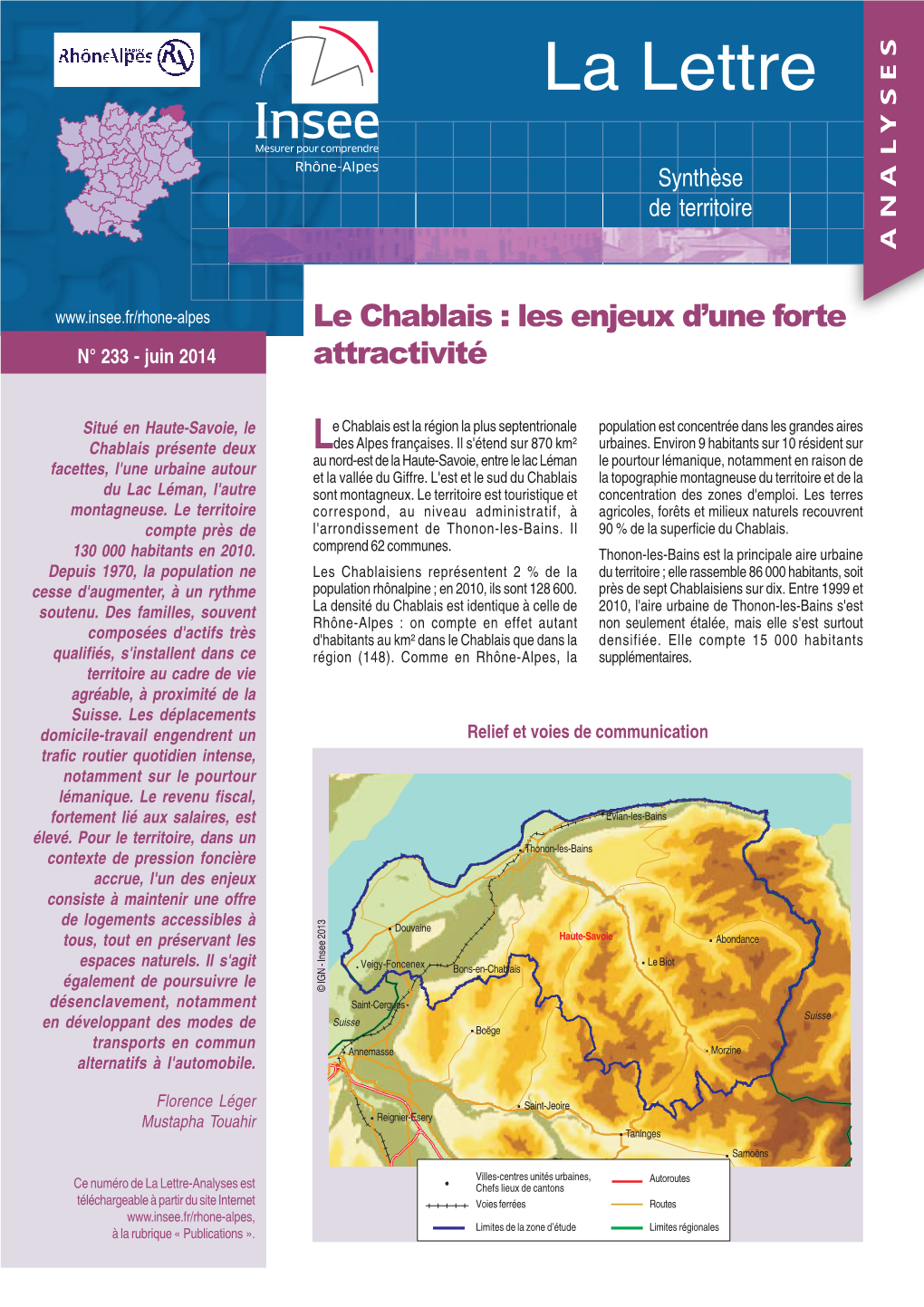 Le Chablais : Les Enjeux D’Une Forte N° 233 - Juin 2014 Attractivité