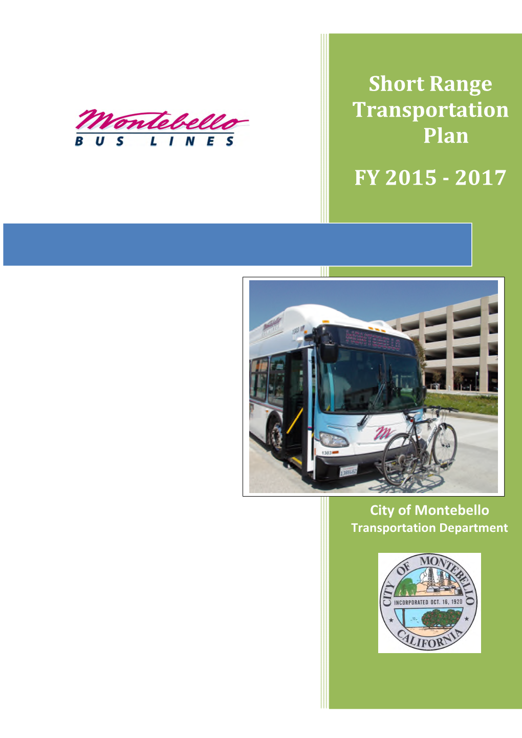 Short Range Transportation Plan FY 2015 - 2017